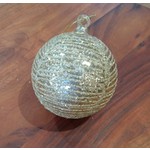 Shishi LLC Glass Ball Antique Gold Glitter Ornament