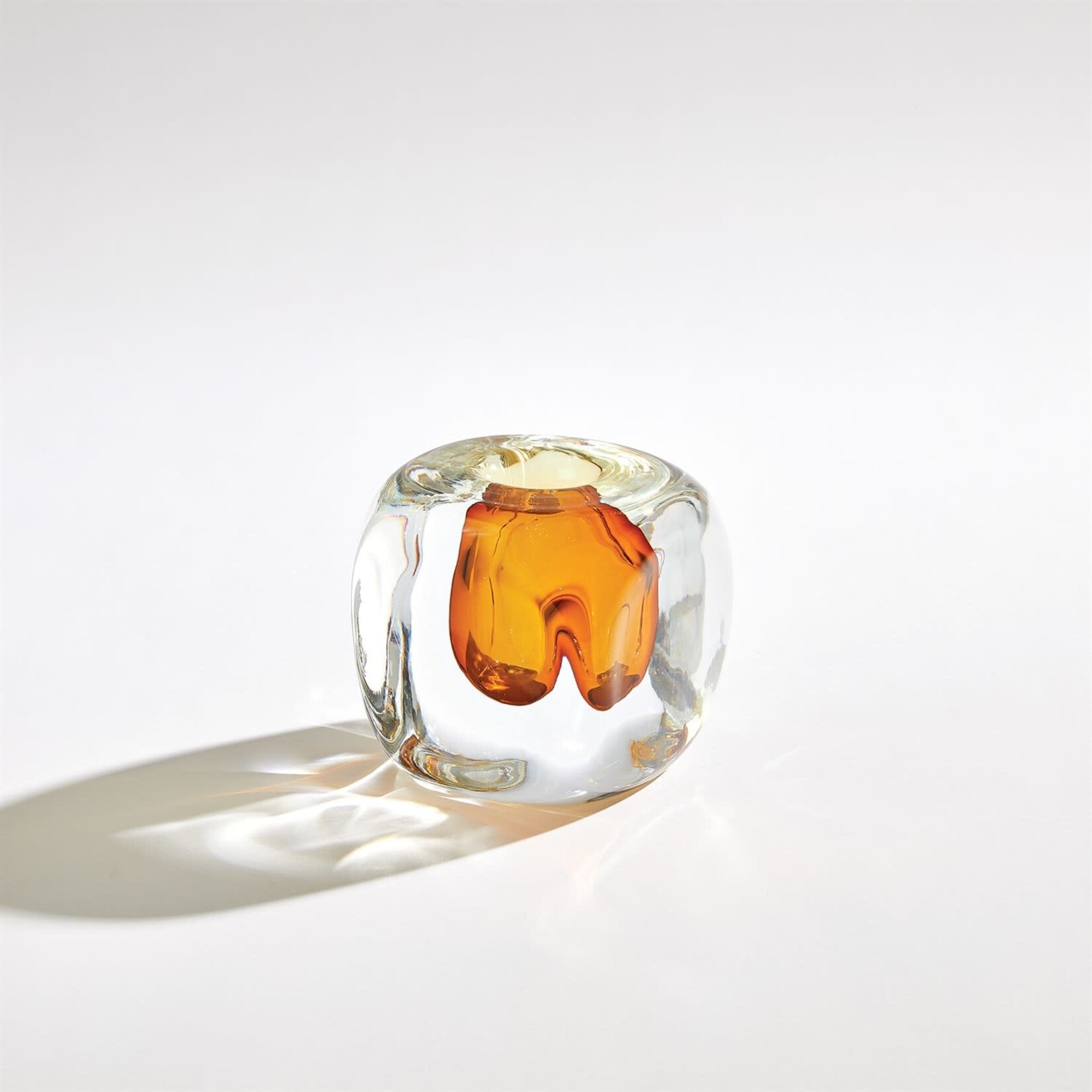 Global Views Square Amber Vase