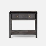 Made Goods Terrell  Dark Gray Hair-On-Hide Black Suede Nightstand