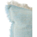 Anaya Blue Beige Cross-Dye So Soft Linen Pillow 14x20 with Down Insert