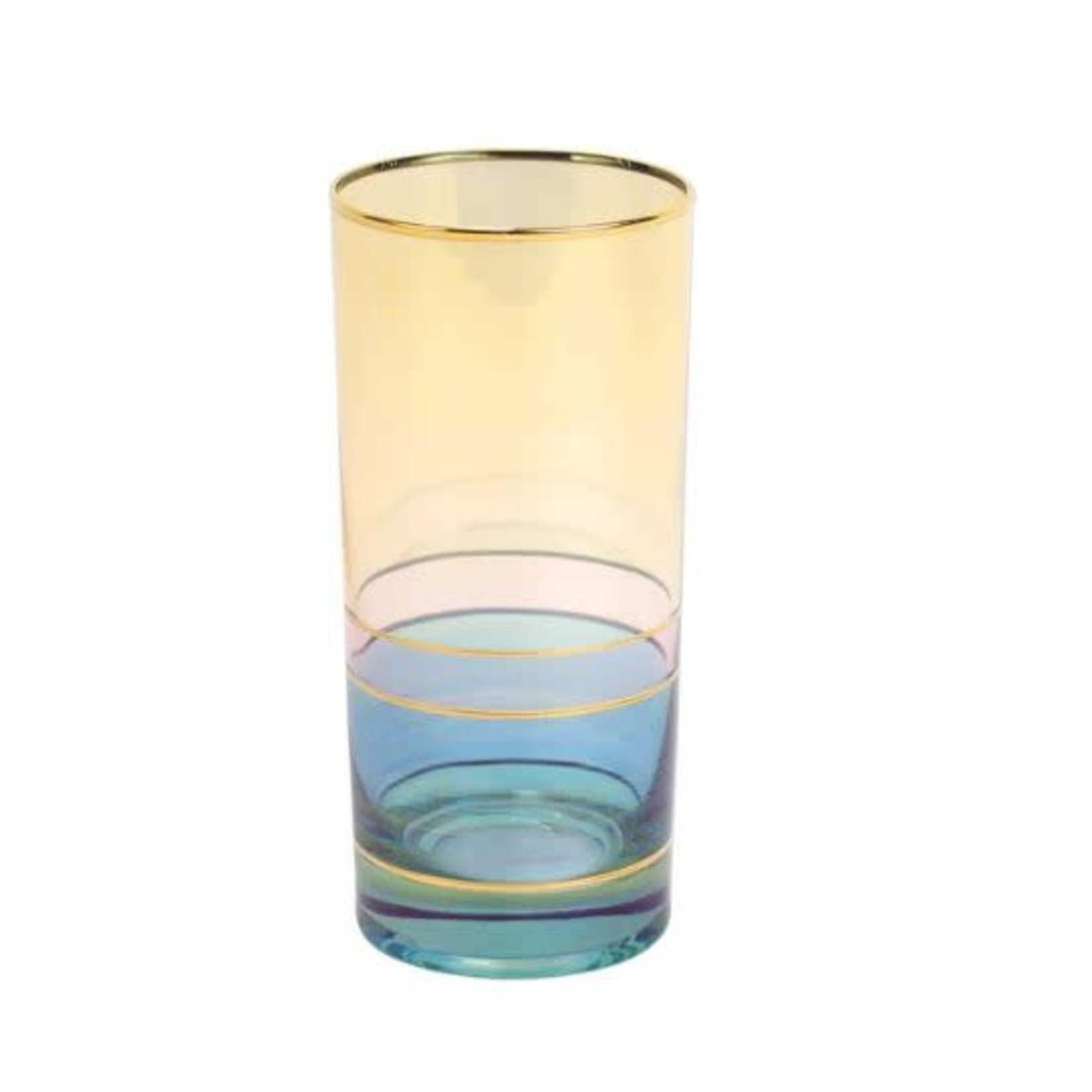 Vietri Regalia Deco Green High Ball Glass