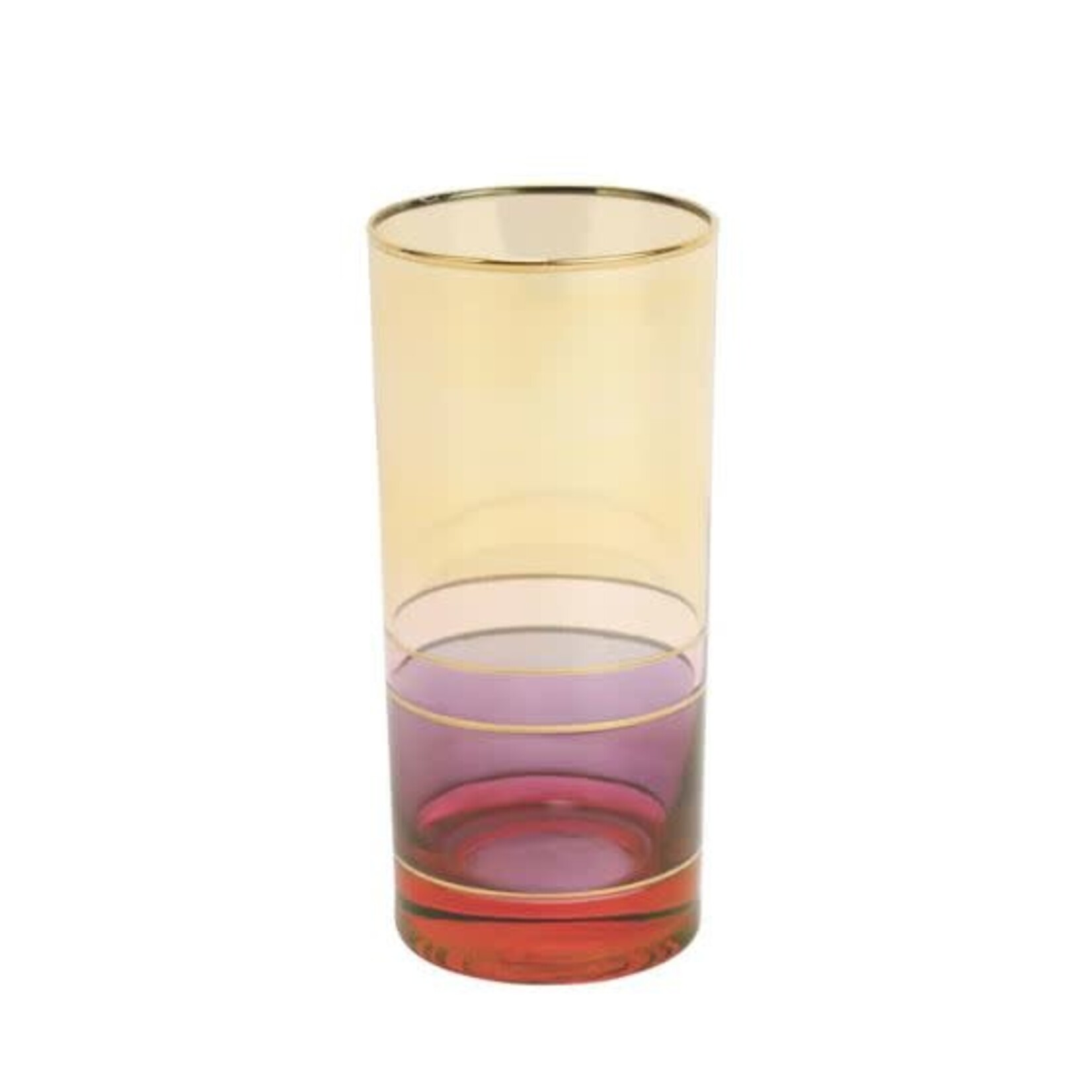 Vietri Regalia Deco Red High Ball Glass