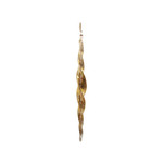 Shishi LLC Glass Whirl Leaf Gold Icicle Ornament 7"