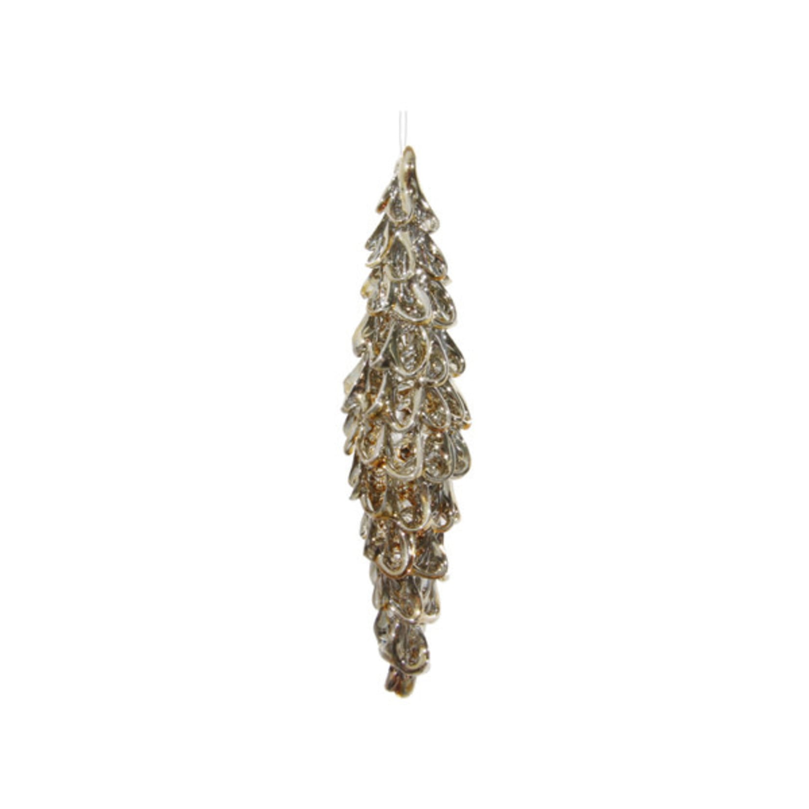 Shishi LLC Spunglass Aged Gold Drop Icicle Ornament 5"