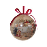 Shishi LLC Ball with Kids Red & Gold Ball Ornament 4"
