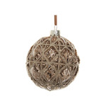 Shishi LLC Glass Ball Antique Gold & Brown Ornament 3"