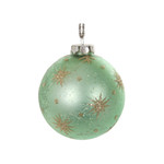 Shishi LLC Antique Green & Gold Stars Glass Ball Ornament 3"