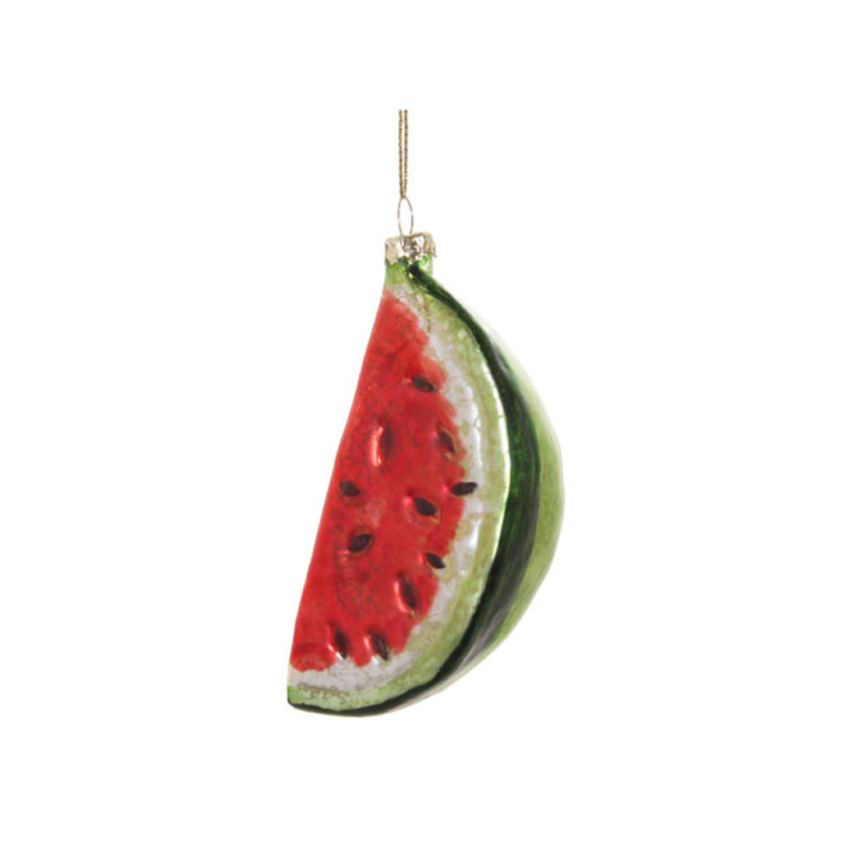 Shishi LLC Glass Watermelon Slice Ornament 4"
