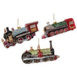 Shishi LLC Glass Train Light Green Ornament 5"
