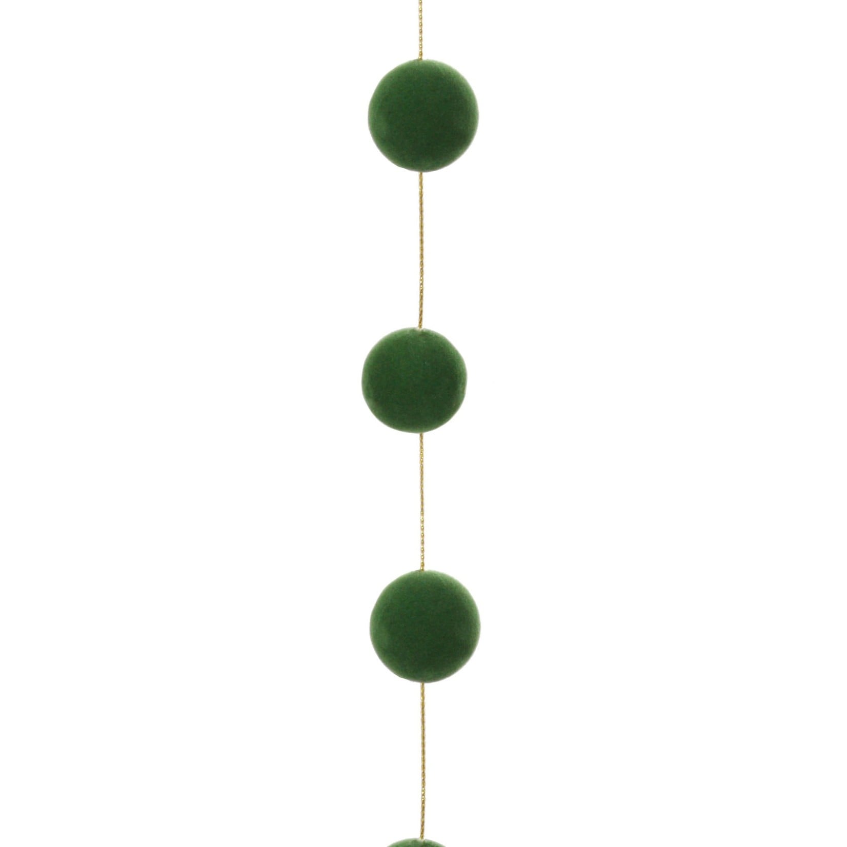 Shishi LLC Green Velvet Ball Holiday Garland 72"