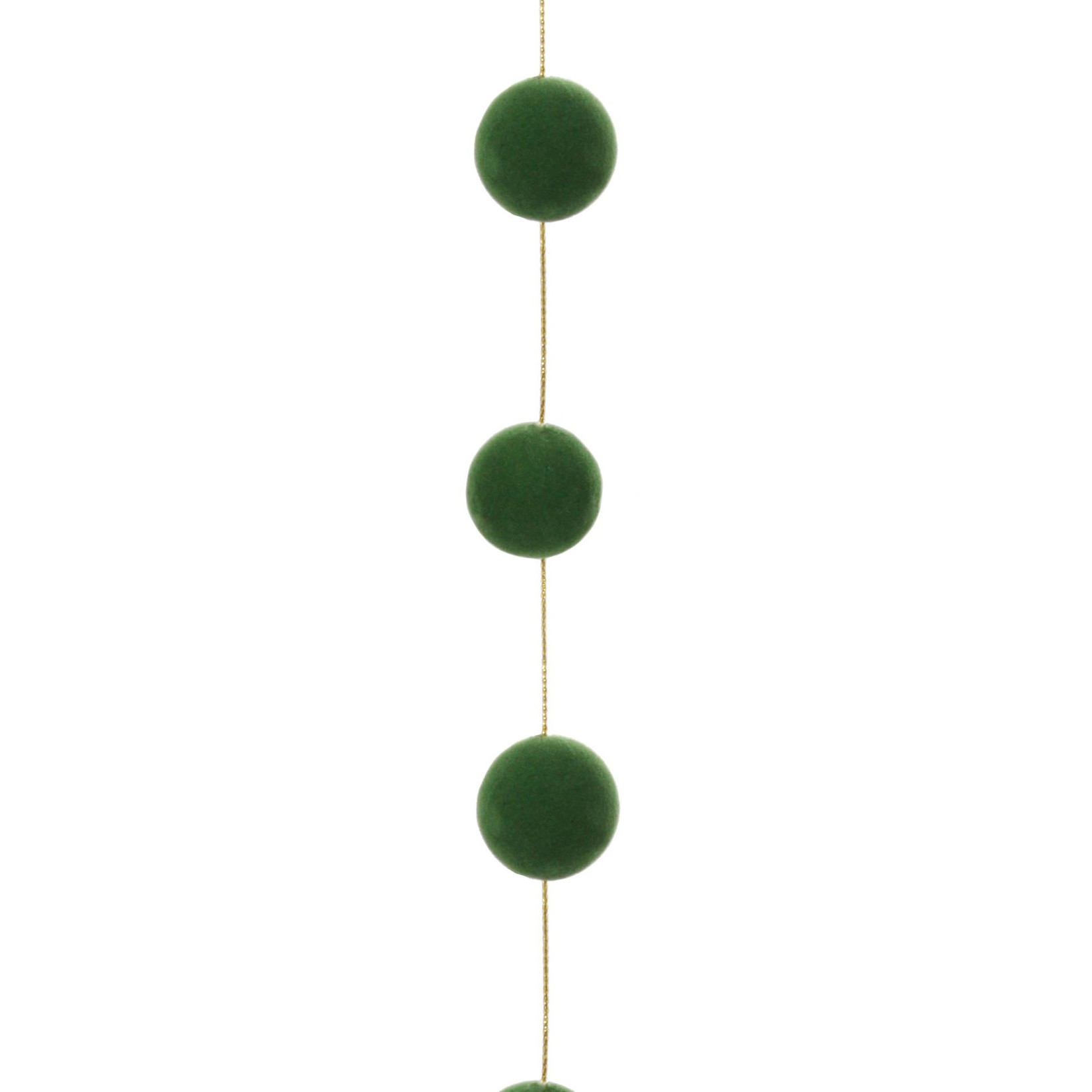 Shishi LLC Velvet Green Ball Christmas Garland