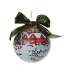 Shishi LLC Glass Ball House & Snowman 5" Ornament