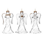 Shishi LLC Clear Glass Angel with Gold Accent Ornament