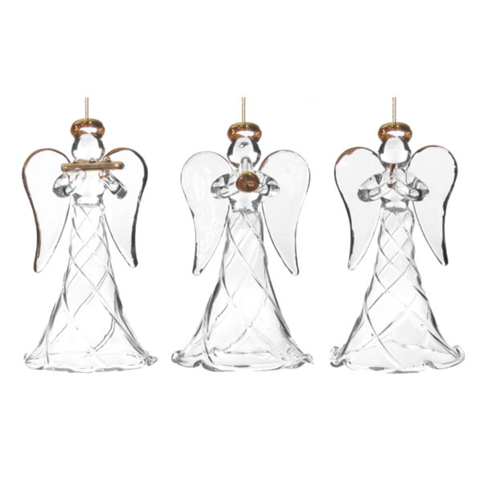 Shishi LLC Clear Glass & Gold Angel Ornament