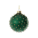 Shishi LLC Glass Ball Green Gold Dots Ornament