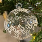 Peter Priess Christmas Clear White Snowflake 4" Ornament