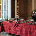 Garnier Thiebaut Scarlett Carmin Jacquard Tablecloth