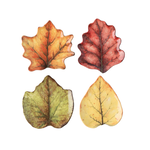 Juliska Forest Walk Autumn Leaf Ceramic Cocktail Plate Set of 4