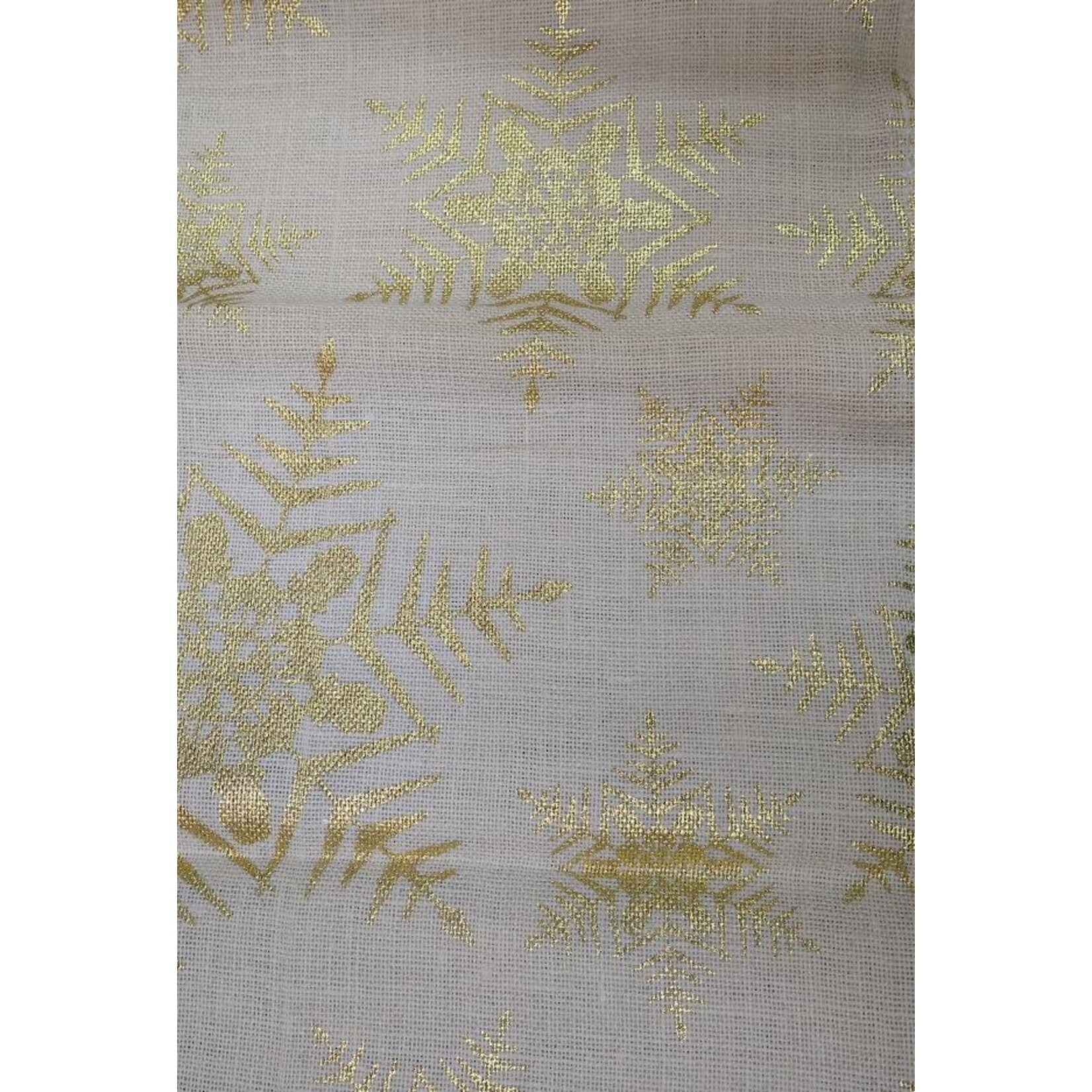 Two's Company Snowflake Gold Table Runner