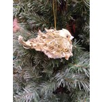 Katherine's Collection Green Fluffle Bird Pearl Belly  Large Ornament