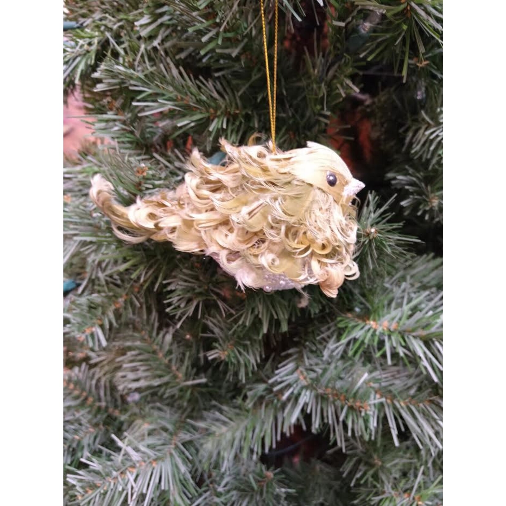 Katherine's Collection Green Fluffle Bird earl Belly Large Ornament