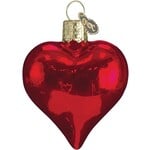 Tannenbaum Treasures Small Red Heart Glass Ornament