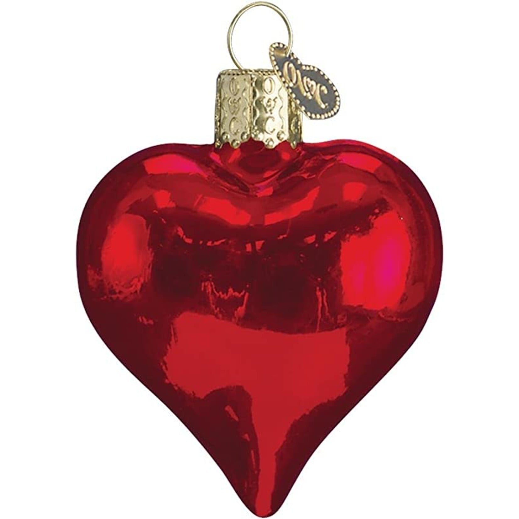 Tannenbaum Treasures Small Red Heart Glass Ornament