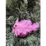 Katherine's Collection Large Pink Fluffle Bird  Longtail