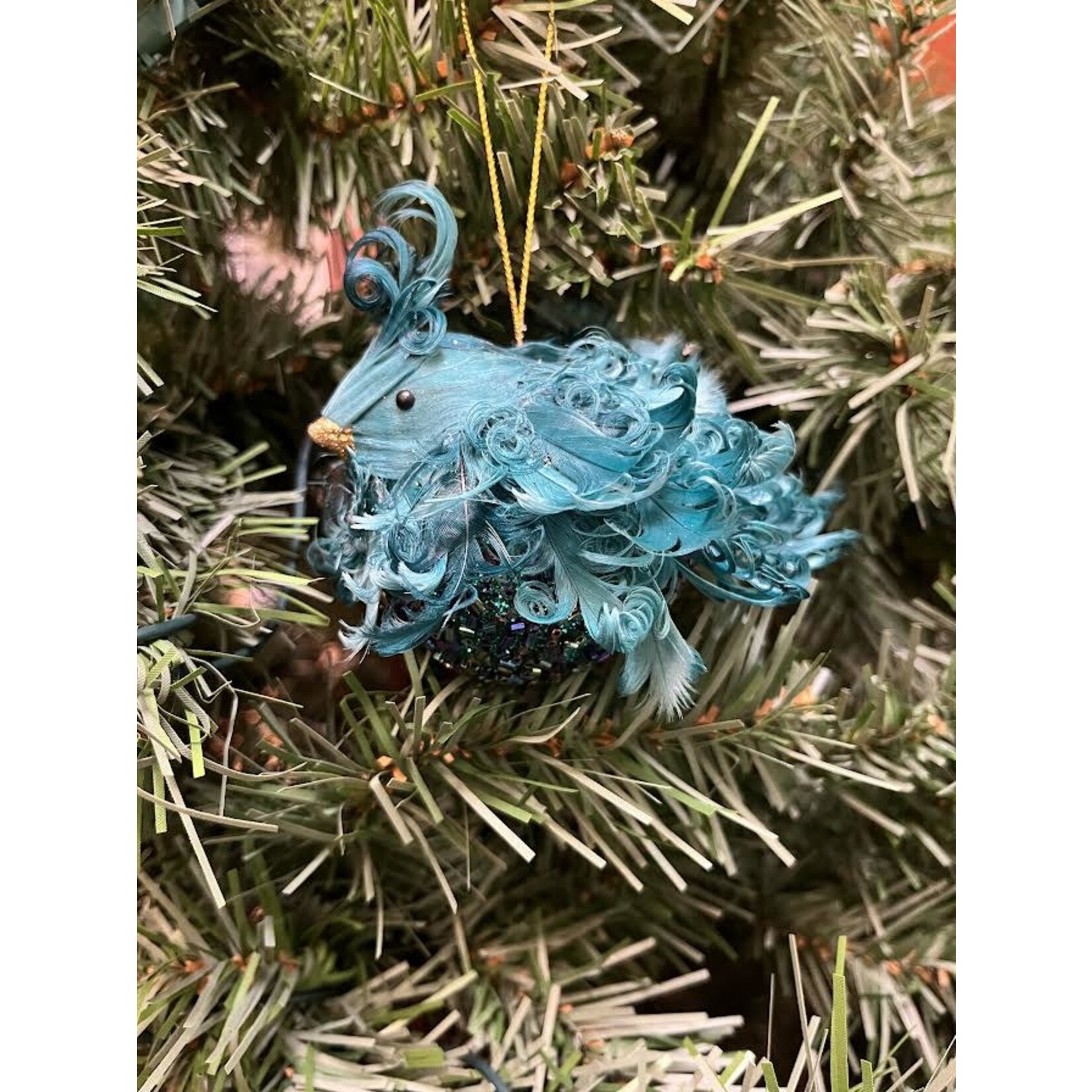 Katherine's Collection Teal Jewel Tone Nativity Fluffle Small Bird Ornament