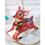 Katherine's Collection Retro Reindeer Glass Ornament