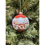 Katherine's Collection Retro Print Glass Ornament Reindeer