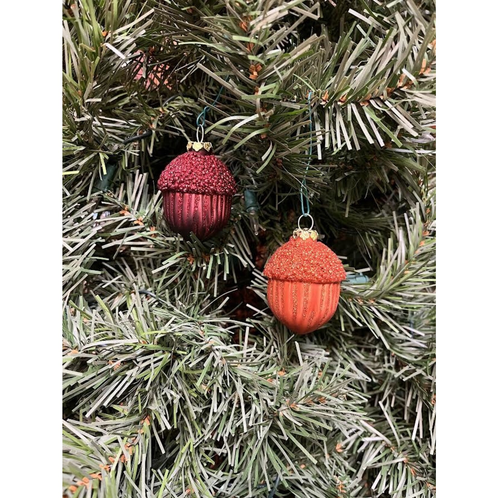 Katherine's Collection Warm Copper Mini Glass Acorn Harvest Ornament