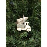 Sherri's Designs Truck with Tree Dove White Glitter Ornament