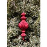 Katherine's Collection Crimson Fluted Glass Finial Ornament