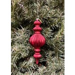 Katherine's Collection Crimson Red Fluted Glass Finial Ornament