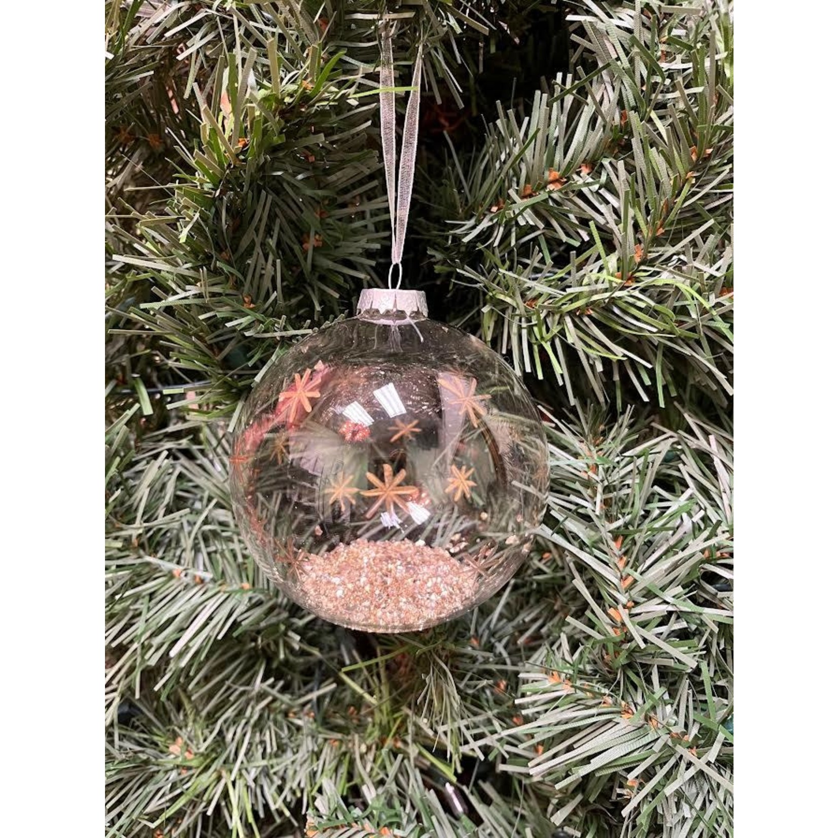 Zodax Clear Ball with Gold Star Confetti Ornament - Medium