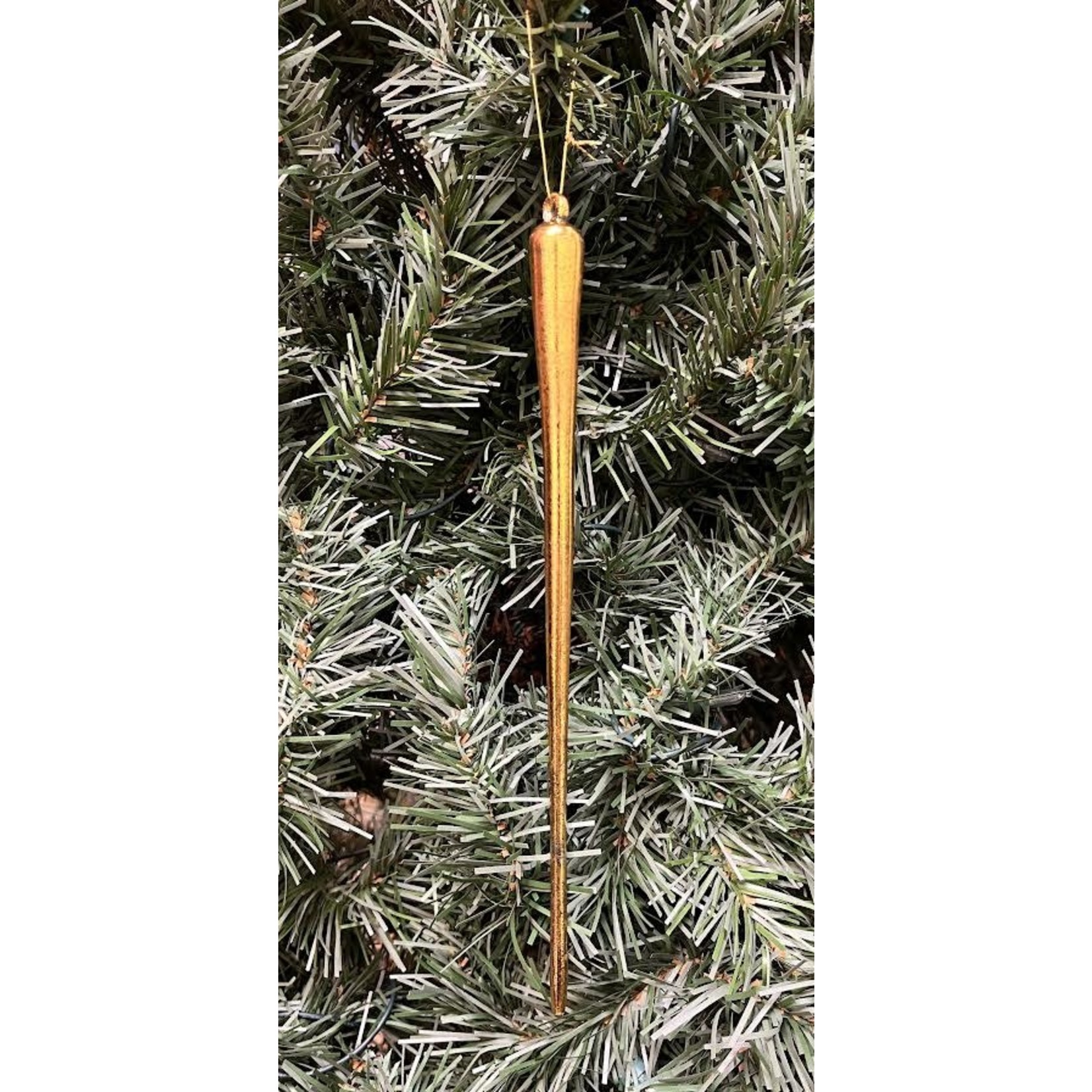 Shishi LLC Glass Icicle Gold Leaf Large Ornament 10"