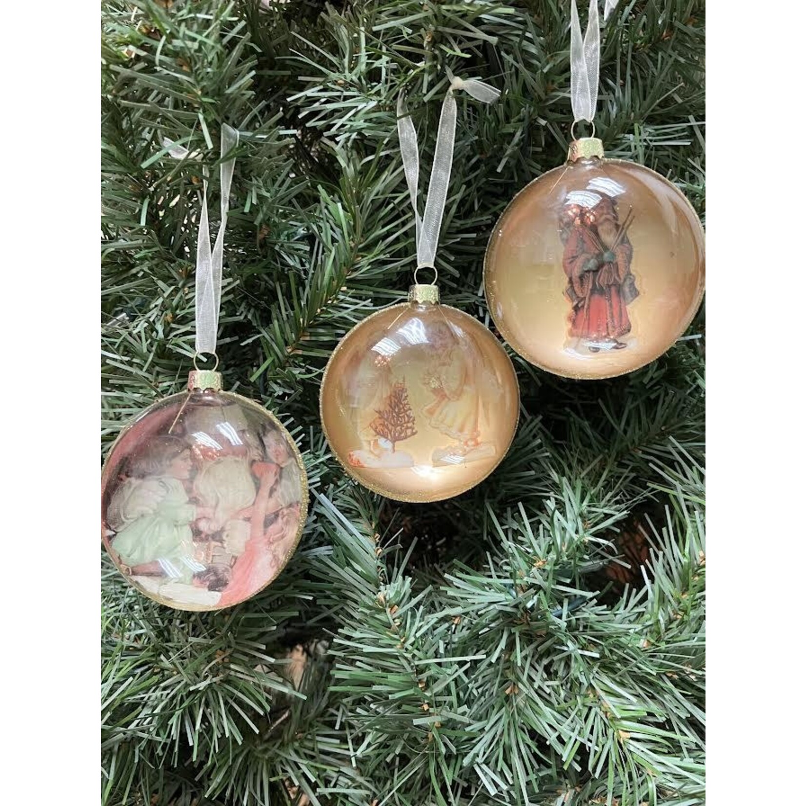 Two's Company Vintage-Inspired Glass Ornament 3"