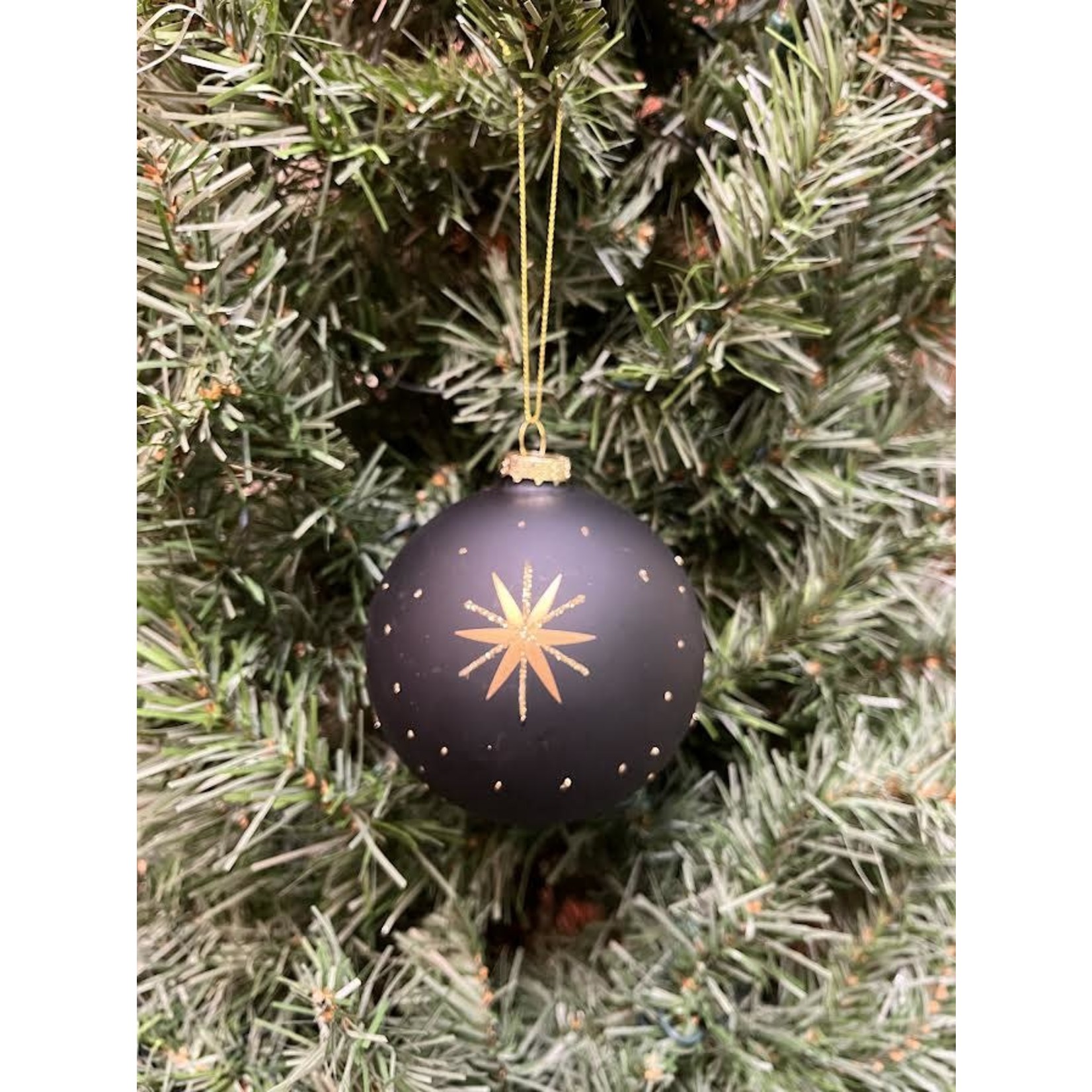 Zodax Gold and Black Star Ornament 4"