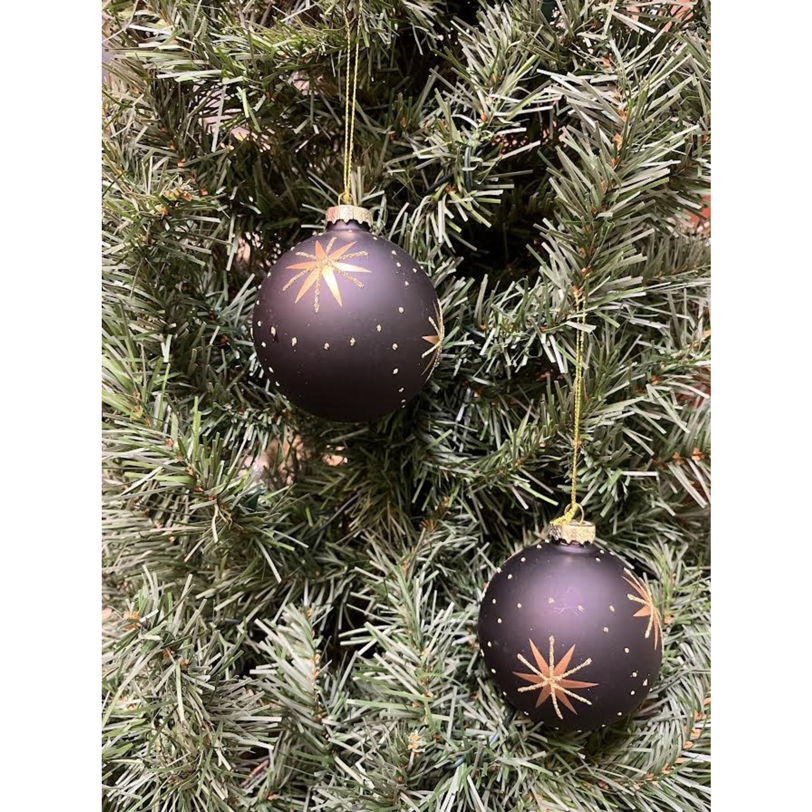 Zodax Gold and Black Star Ornament 3"