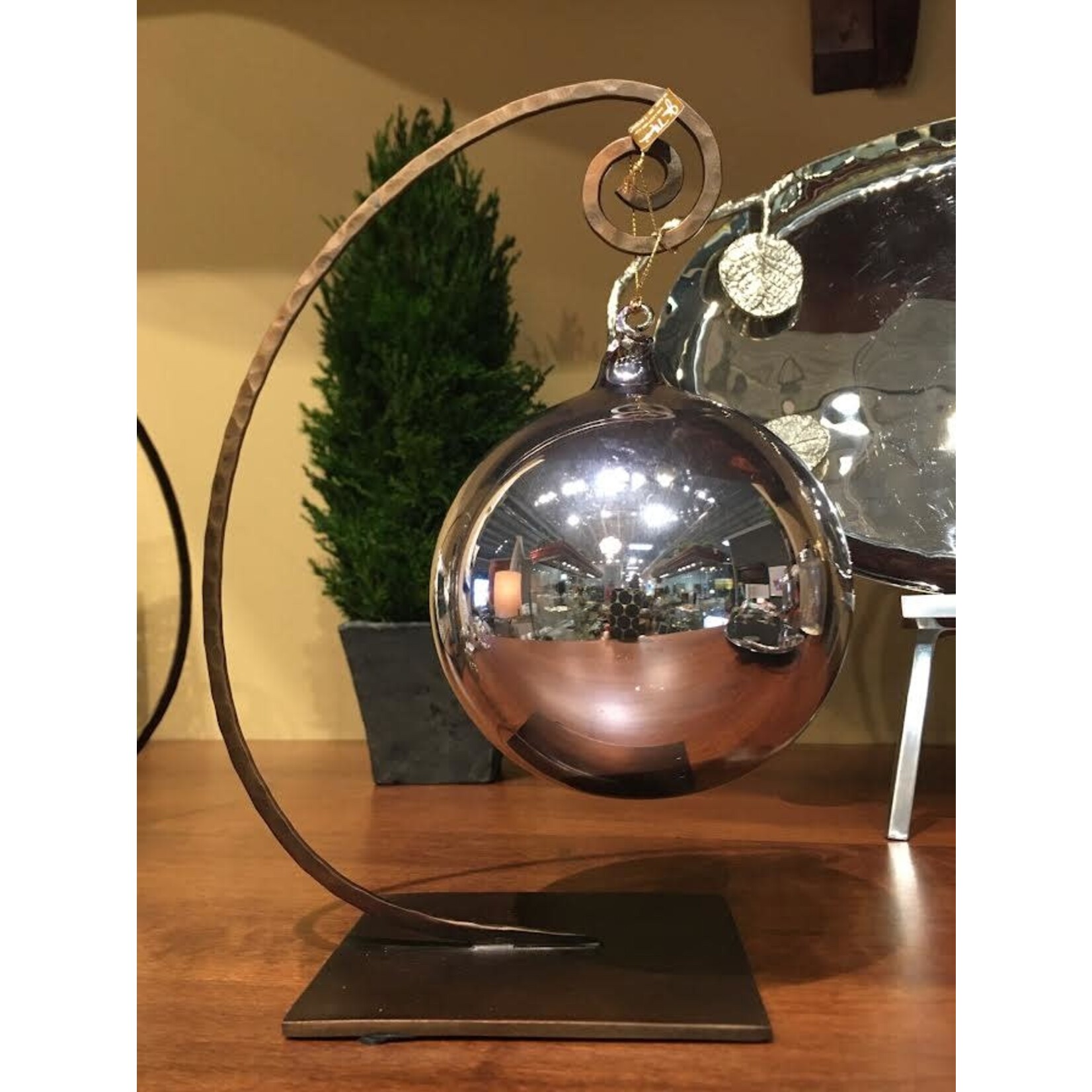 Jim Marvin Enterprises Shiny Cool Grey Glass Ball Ornament