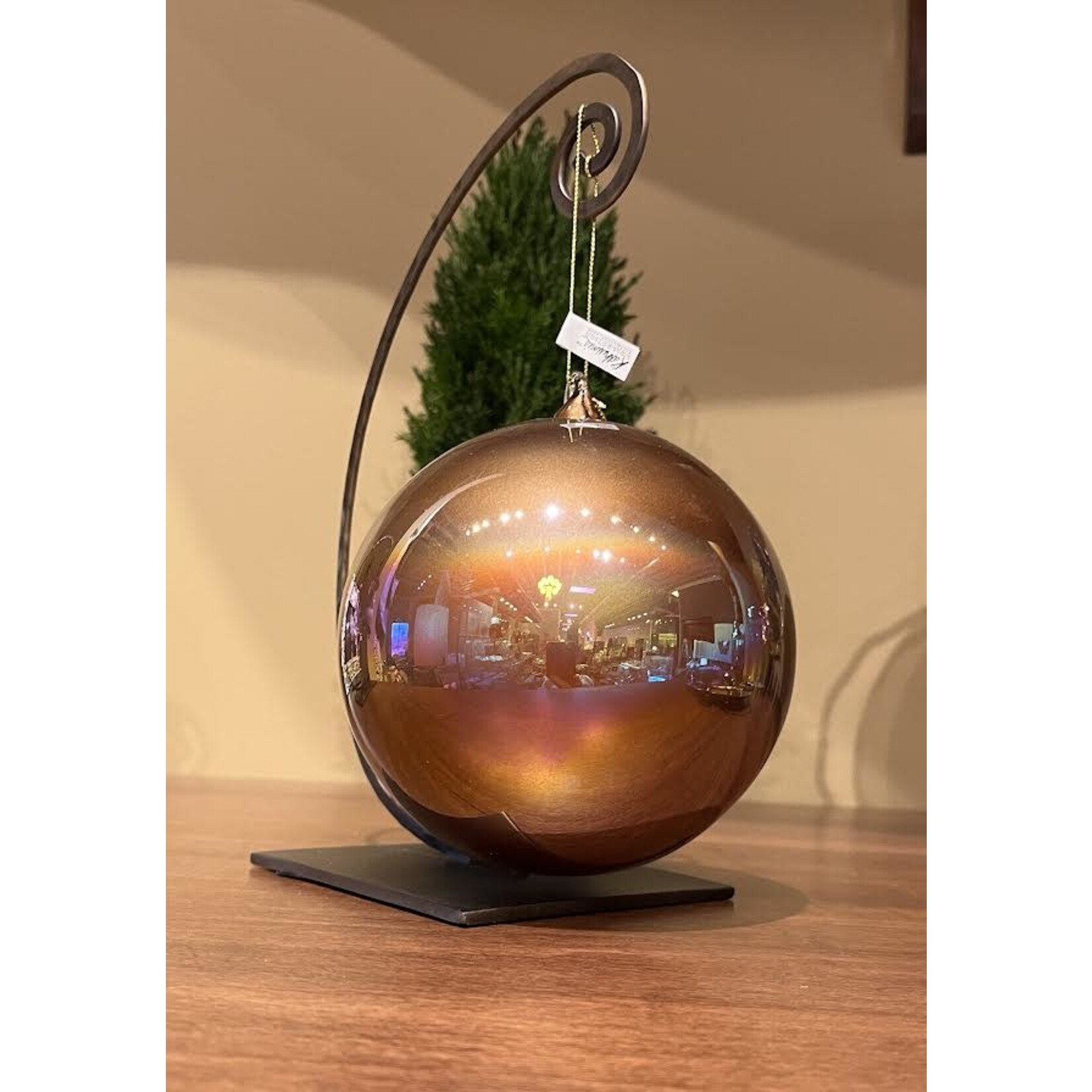 Katherine's Collection Large Pearlized Brown Glass Ball Ornament