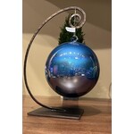 Katherine's Collection Glass Blue Pearlized Ball Ornament