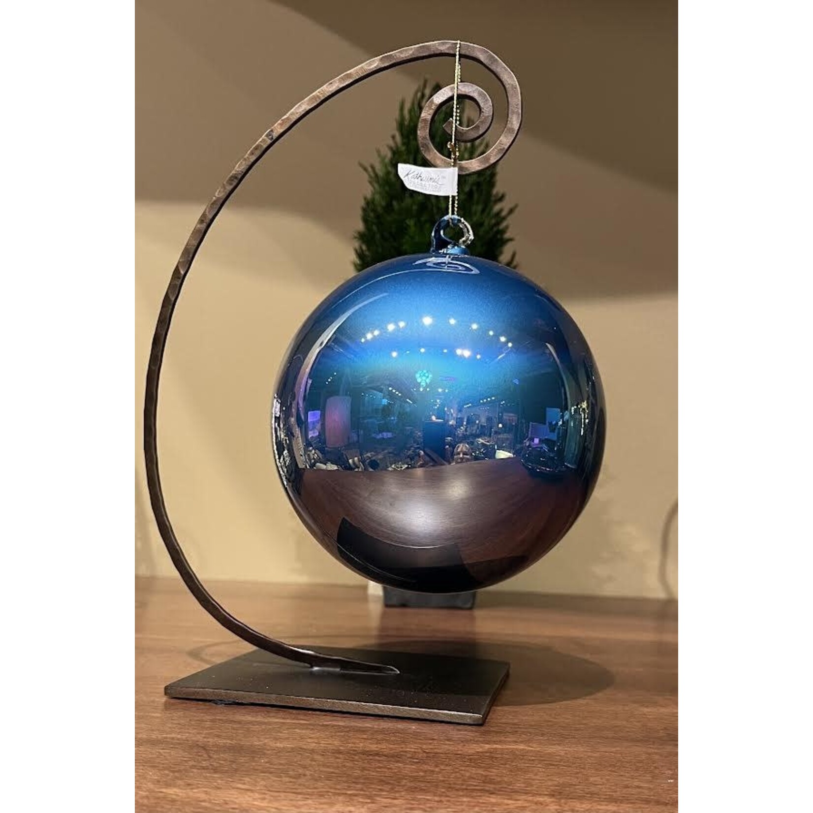 Katherine's Collection Glass Blue Pearlized Ball Ornament