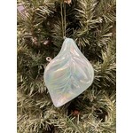 Jim Marvin Enterprises Blue Water Leaf Opaque Glass Ornament