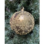 Peter Priess Handcrafted Gold Beaded Lace Christmas Ball Ornament  5.5"