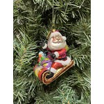 Katherine's Collection Santa On Sled Glass Ornament