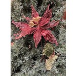 Katherine's Collection Jeweled Encrusted Poinsettia Burgundy Stem