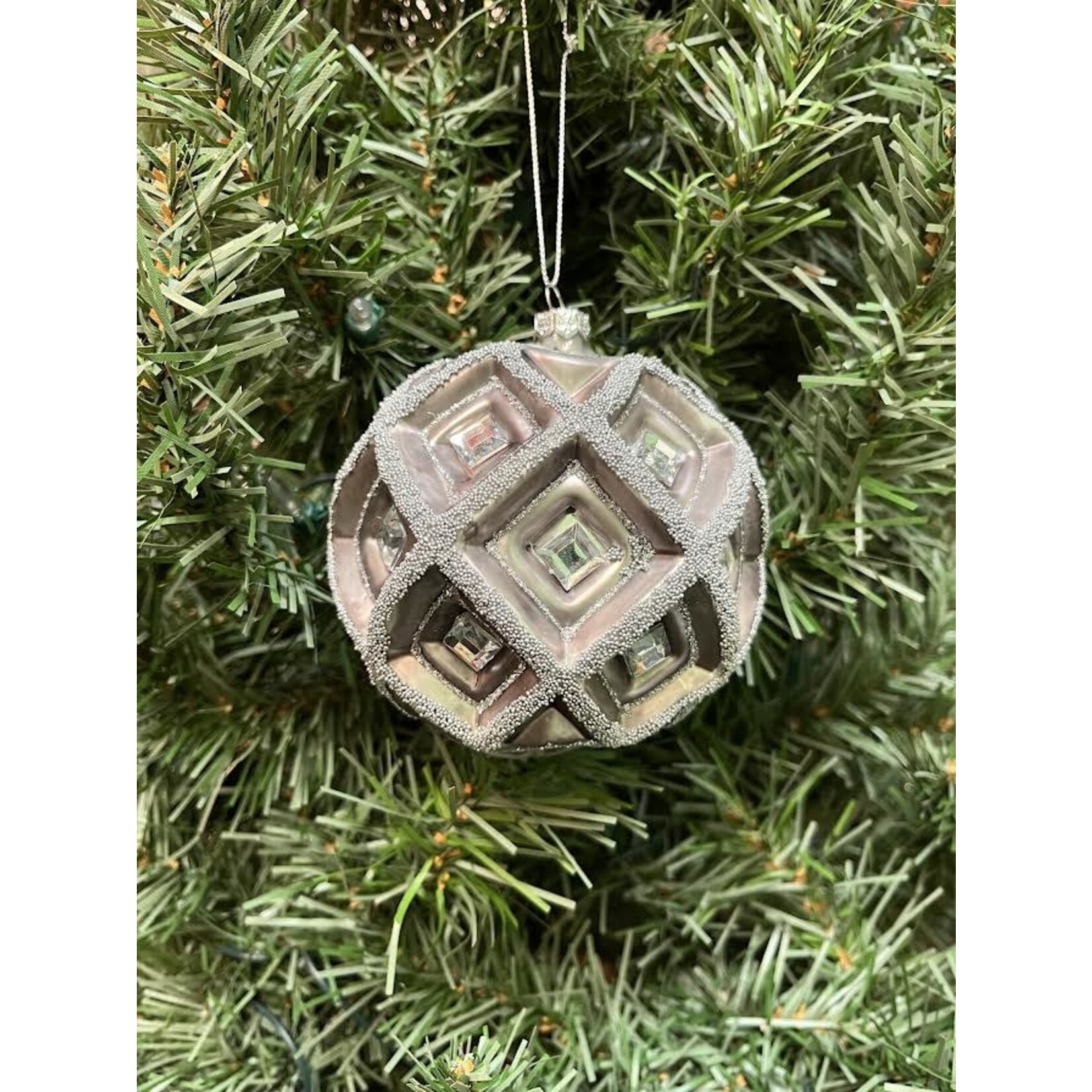 Katherine's Collection Silver Embossed Sphere Ornament