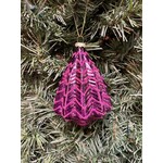 Two's Company Bright Purple Pyramid Ornament Medium